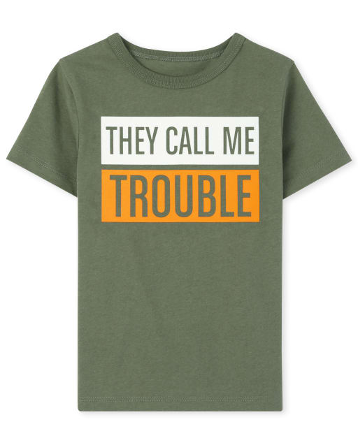 Baby And Toddler Boys Short Sleeve Trouble Graphic Tee