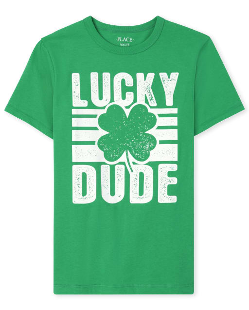 Boys St. Patrick's Day Short Sleeve Lucky Dude Graphic Tee