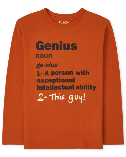 Camiseta de manga larga con gráfico Genius para niños