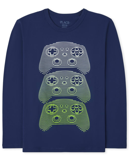 Camiseta de manga larga con gráfico de videojuegos para niños