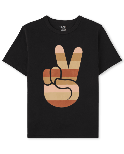 Camiseta de manga corta con estampado Peace para niños