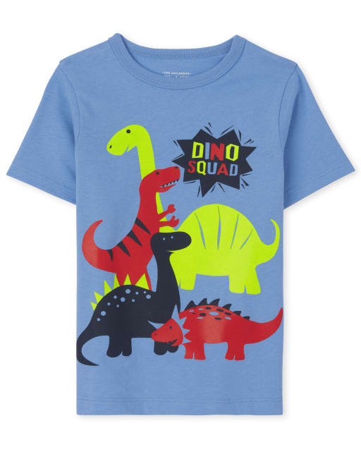 Camiseta estampada Dino Squad para bebés y niños pequeños