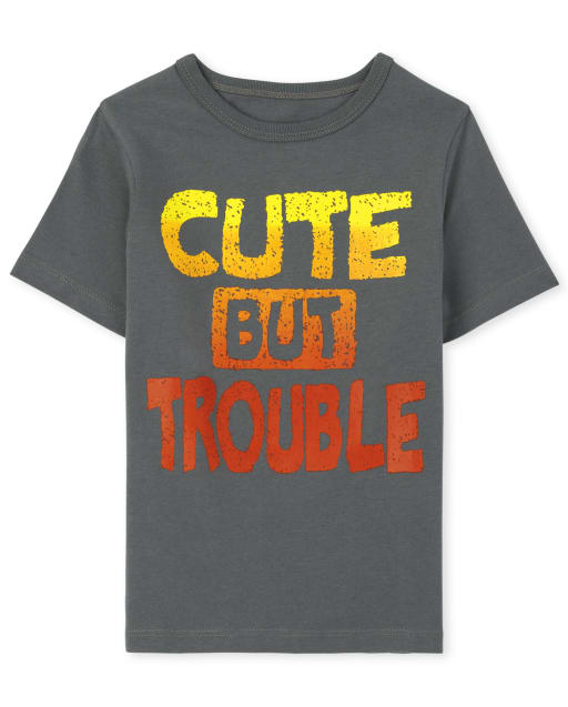 Baby And Toddler Boys Short Sleeve Trouble Graphic Tee