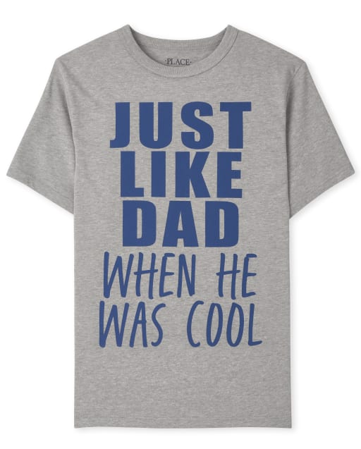Camiseta de manga corta con gráfico Just Like Dad para niños