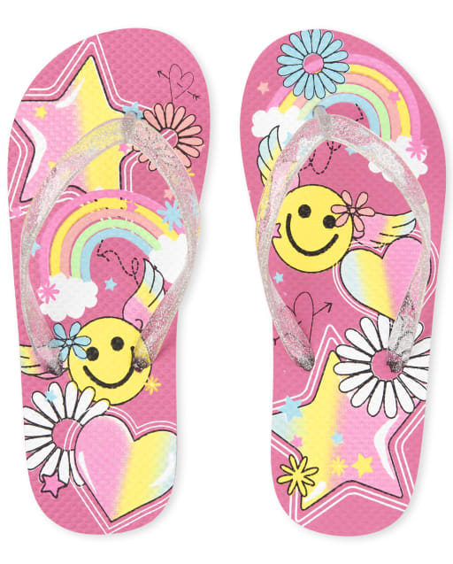 Girls Doodle Flip Flops