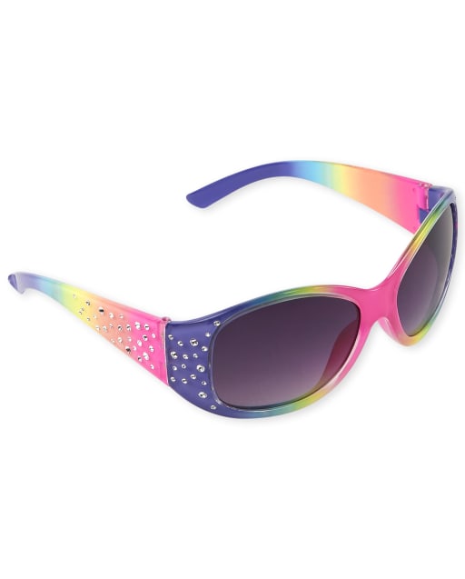 Gafas de sol ovaladas con degradado arcoíris para niña