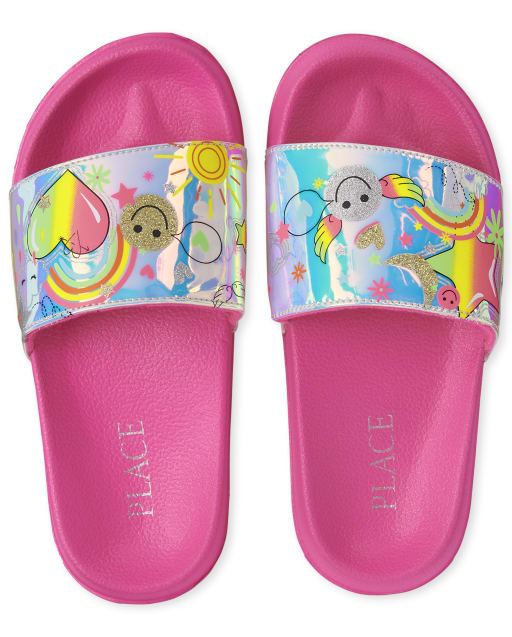 Girls Holographic Doodle Slides