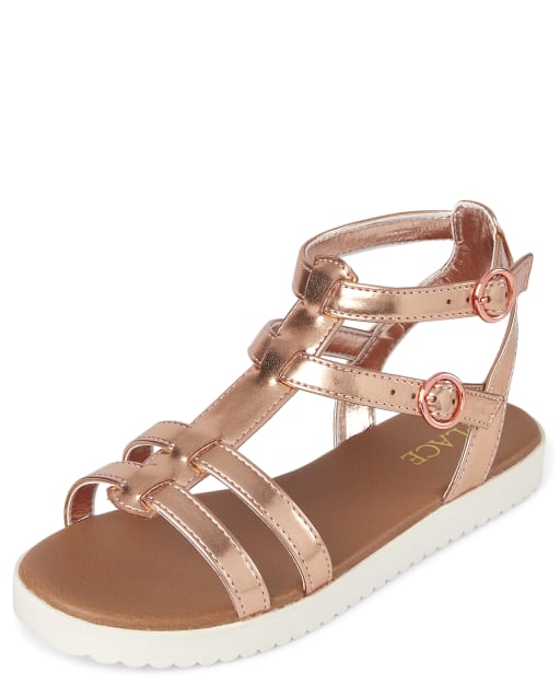 Girls Metallic Gladiator Sandals