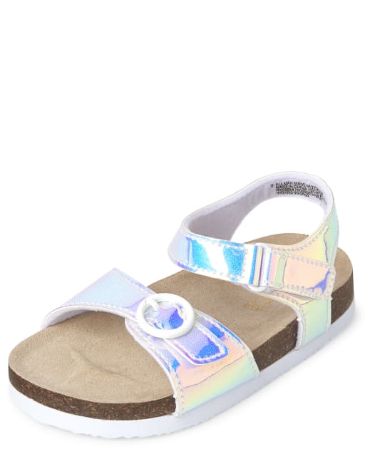 Toddler Girls Holographic Buckle Sandals