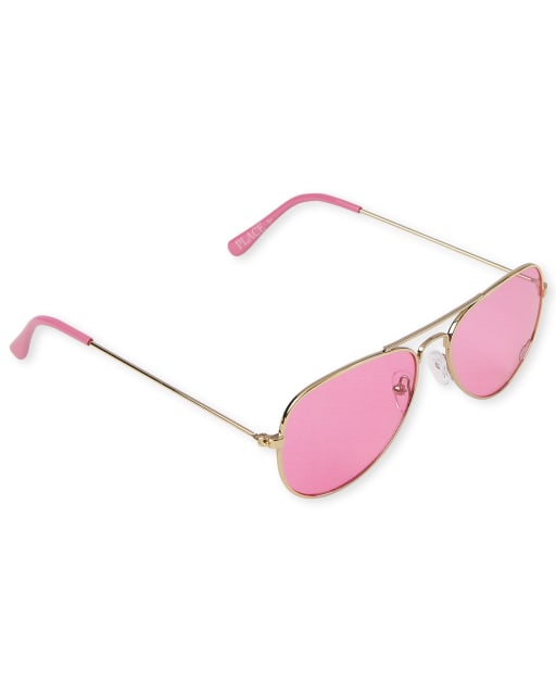 Girls Glitter Heart Aviator Sunglasses