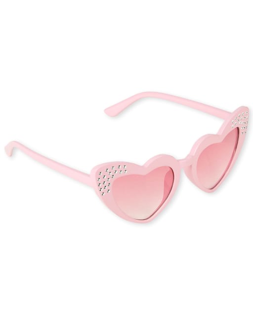 Toddler Girls Jeweled Heart Sunglasses
