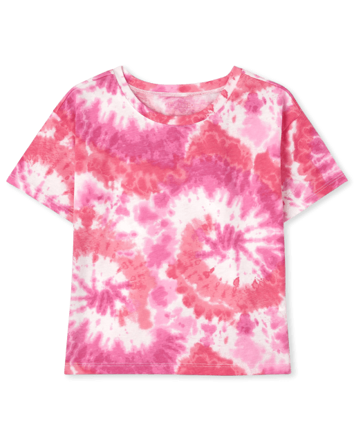 Camiseta básica con capas estampadas para niñas