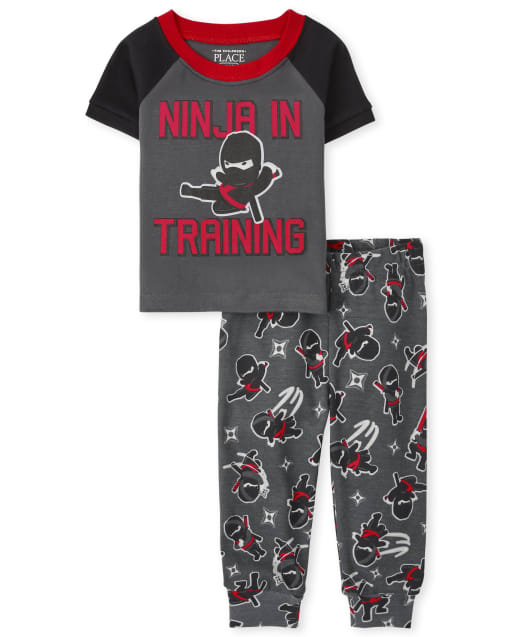 Pyjama en coton ajusté Ninja pour bébés et tout-petits garçons