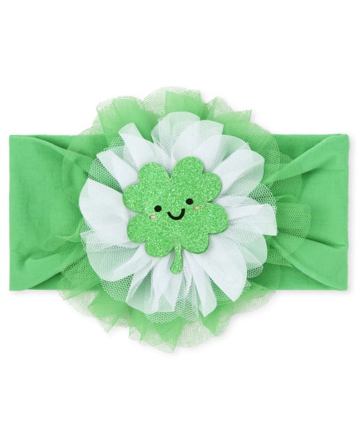 Baby Girls Four Leaf shamrock Headwrap