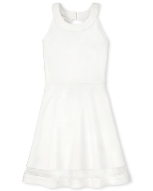 Robe en jacquard extensible à col montant pour fille