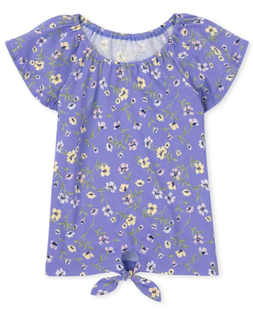 Niñitas Top estampado con lazo delantero