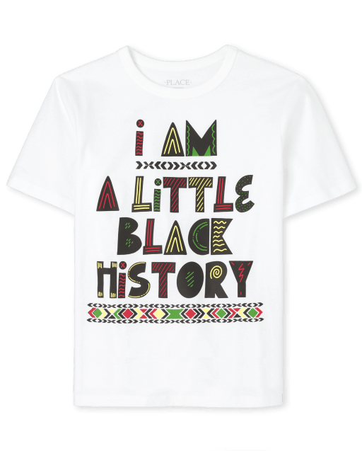 Camiseta con gráfico de historia negra unisex para niños