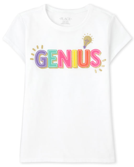 Camiseta con gráfico Genius para niñas