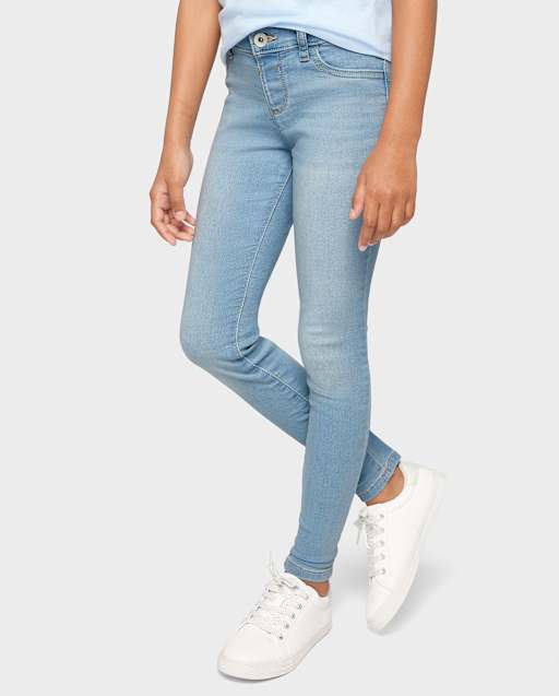 Girls Knit Denim Jeggings - Plus