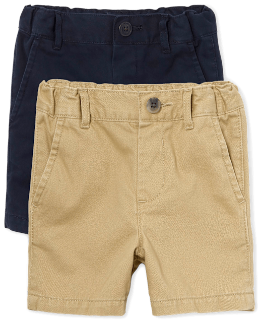 Baby And Toddler Boys Uniform Stretch Chino Shorts 2-Pack