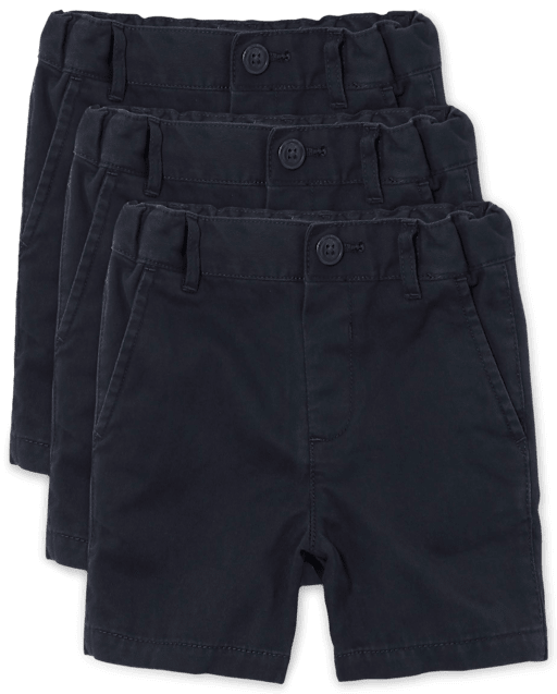 Baby And Toddler Boys Uniform Stretch Chino Shorts 3-Pack