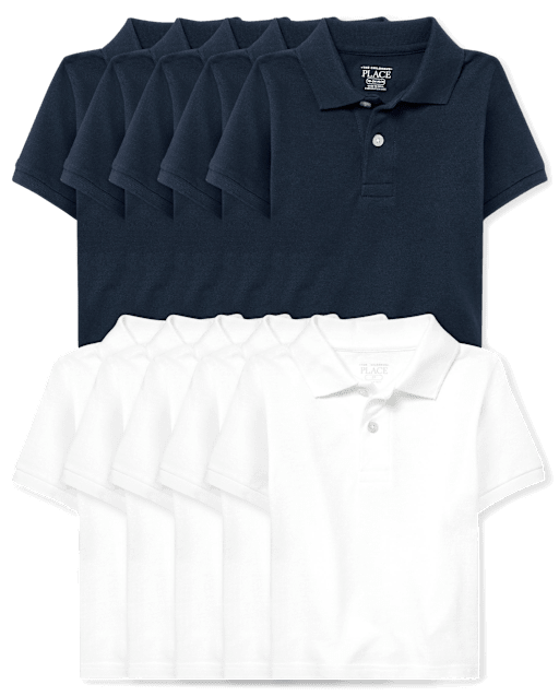 Baby And Toddler Uniform Soft Pique Polo 10-Pack