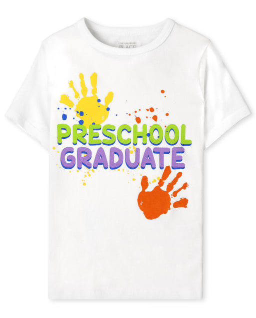 Camiseta de manga corta con gráfico de graduado preescolar unisex para niños pequeños