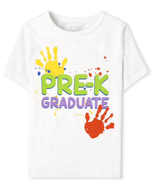 Camiseta gráfica unisex de manga corta para graduados de prekínder para niños pequeños