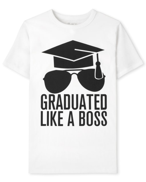 Camiseta de manga corta con gráfico de jefe de graduación para niños