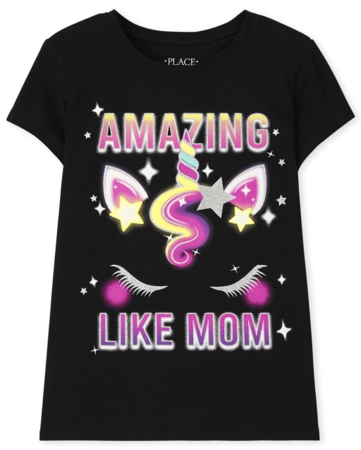 Girls Short Sleeve Mom Graphic Tee