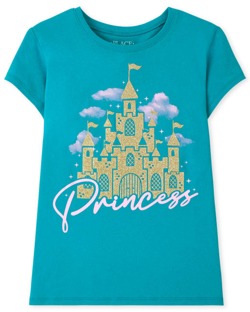 Camiseta con estampado de princesa para niñas