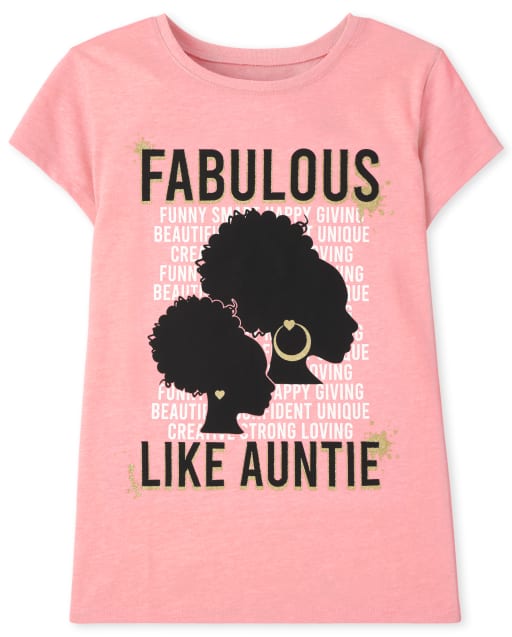 Girls Short Sleeve Auntie Graphic Tee