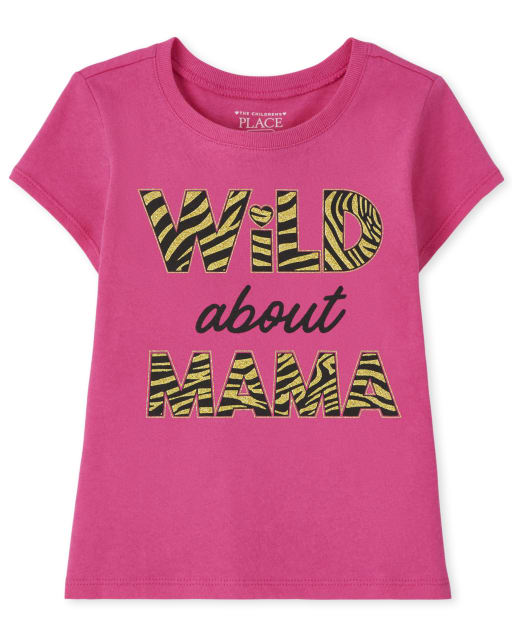 Camiseta de manga corta con gráfico salvaje para bebés y niñas pequeñas