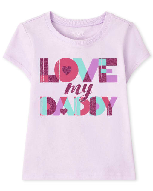 Camiseta estampada de papá de manga corta para bebés y niñas pequeñas