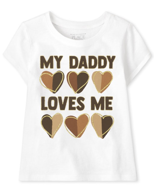 Baby And Toddler Girls Short Sleeve Daddy Graphic Tee