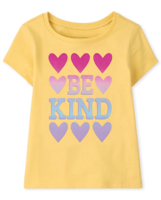 Camiseta estampada Be Kind de manga corta para bebés y niñas pequeñas
