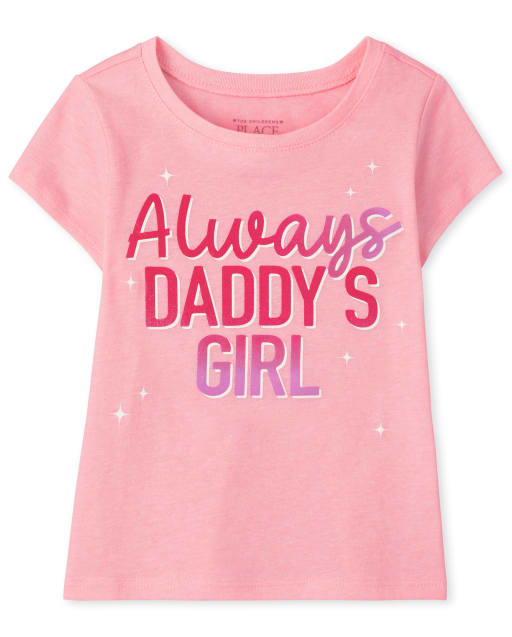 Baby And Toddler Girl's Short Sleeve Daddy's Girl Graphic Tee