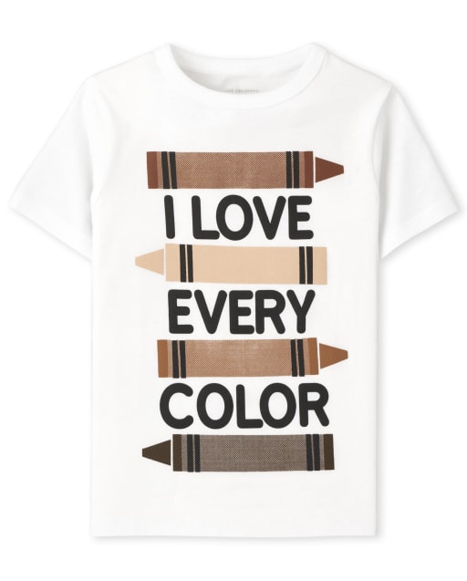 Camiseta gráfica de todos los colores de manga corta para bebés y niños pequeños