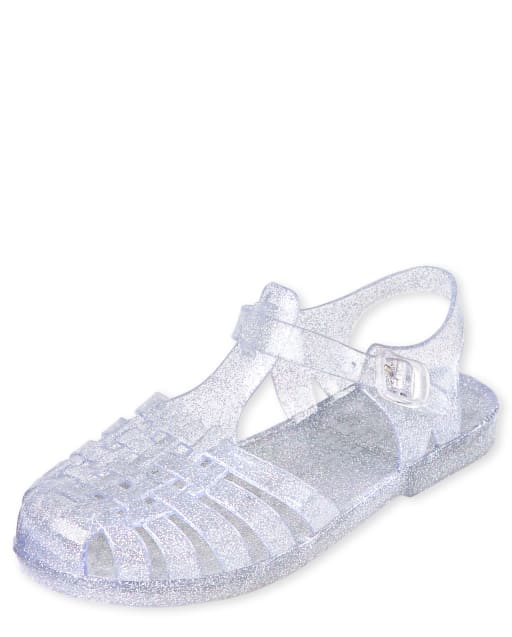 *SALE* Spot On H3040 Girls Colour heel Glitter Jelly Sandals 