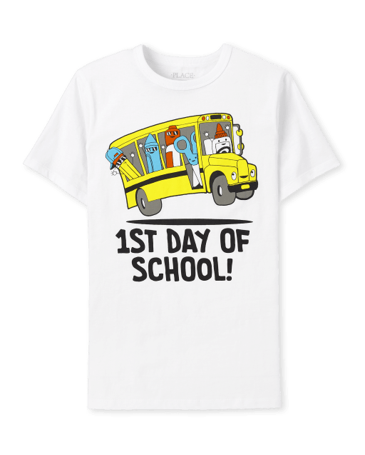 Camiseta con estampado escolar para niños