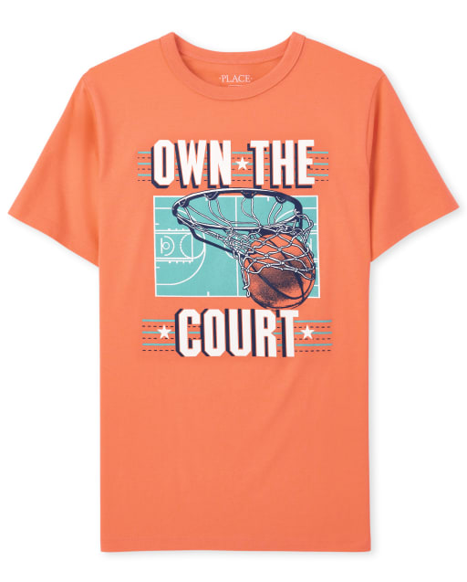 Camiseta gráfica de baloncesto de manga corta para niños