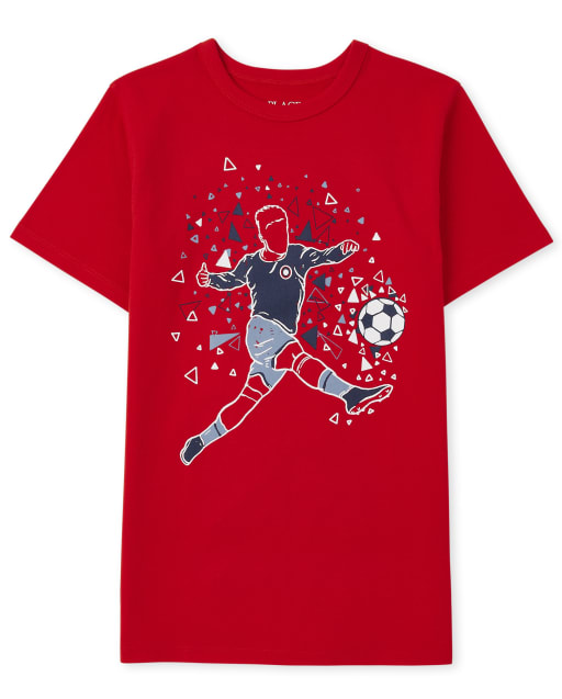 Camiseta de manga corta con gráfico de fútbol para niños
