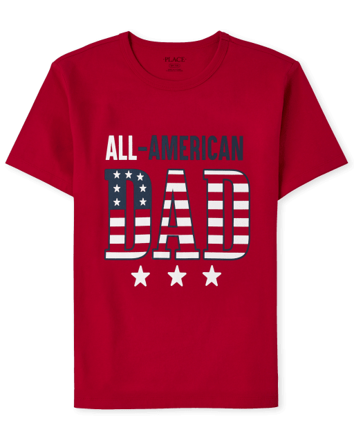 Camiseta estampada de manga corta familiar a juego para hombre 'All American Dad'