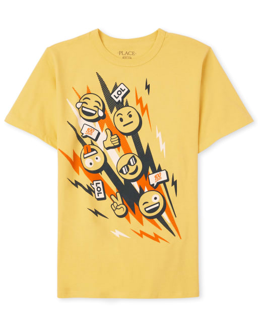 Camiseta con estampado de emoji para niños