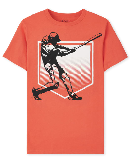 Camiseta estampada de béisbol de manga corta para niños