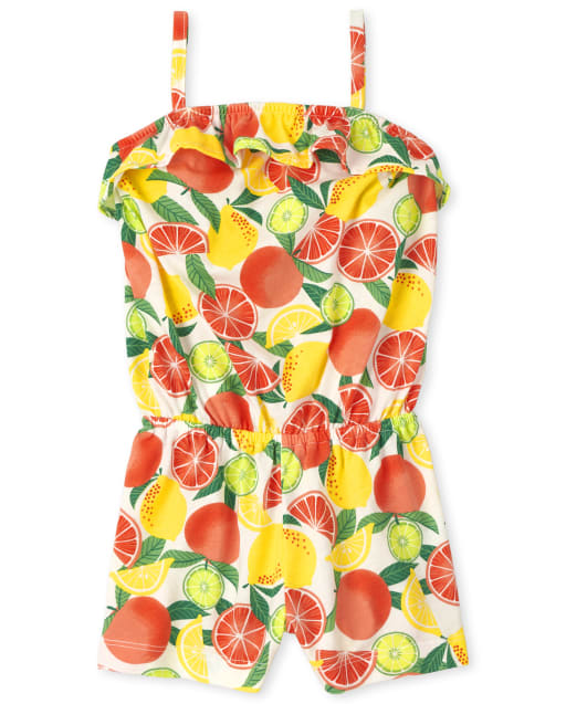 Baby And Toddler Girls Fruit Ruffle Romper