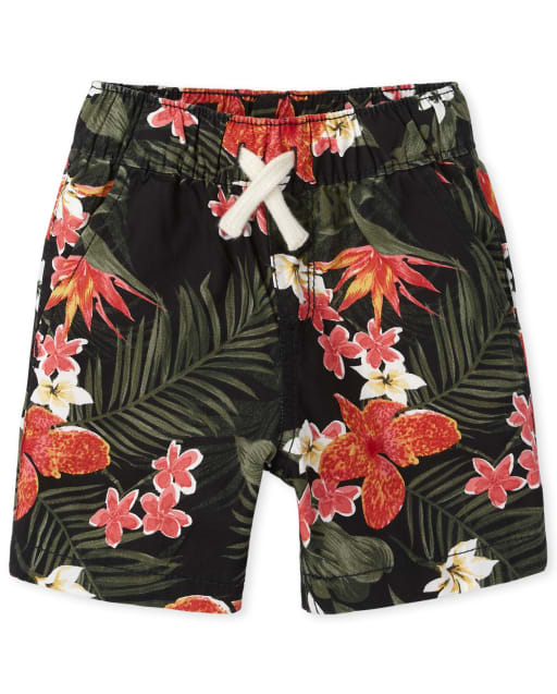 Baby And Toddler Boys Print Woven Pull On Jogger Shorts