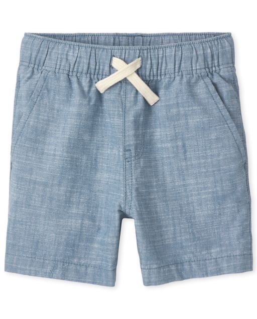 Baby And Toddler Boys Crosshatch Woven Pull On Jogger Shorts