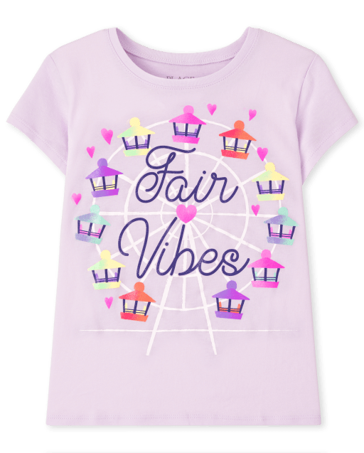 Camiseta estampada Fair Vibes de manga corta para niñas