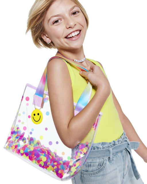 Girls Happy Face Shakey Tote Bag